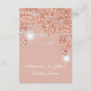 Convite Jarras de Luzes de Casamento Rustico Rose Gold Blu