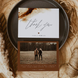 Convite JAYLA Boho Terracotta Queimou Laranja Obrigado