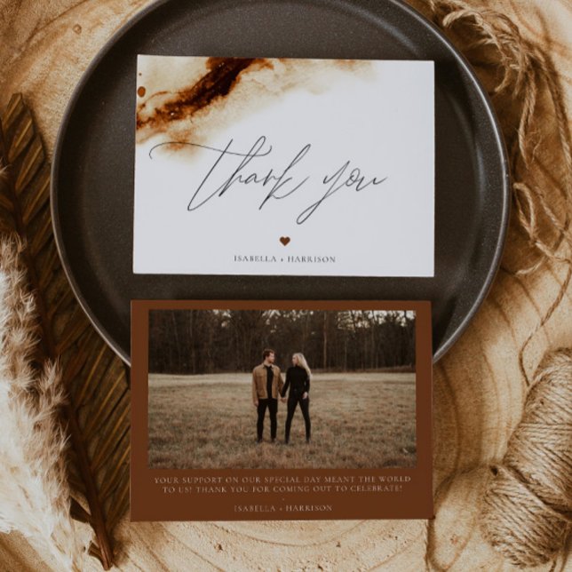 Convite JAYLA Boho Terracotta Queimou Laranja Obrigado (Criador carregado)