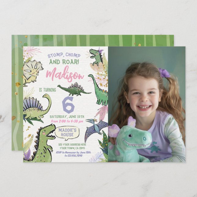 Convite Jazinho do Partido Dinossaur (Frente/Verso)