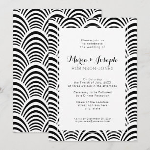 Convite Jazz Age Art Deco Elegance Black and White