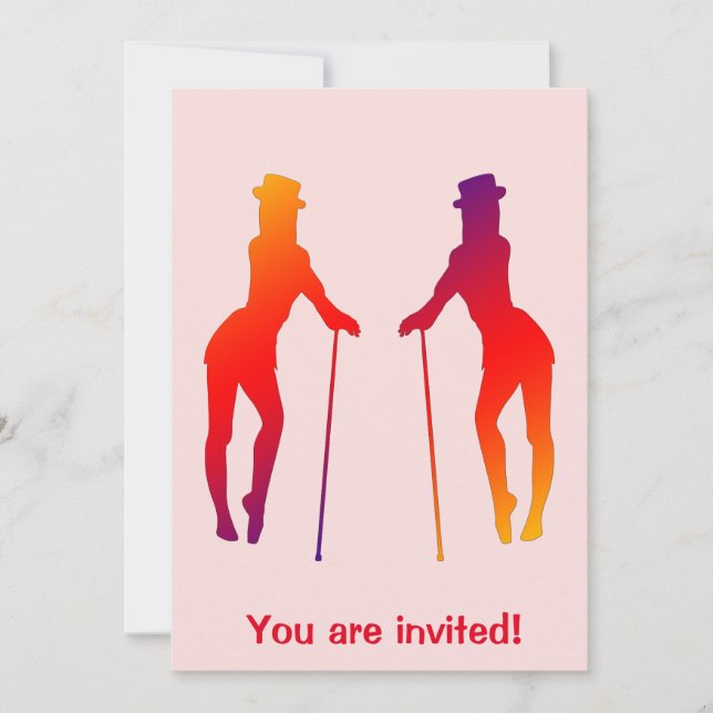 Convite Jazz de dança das garotas vermelhas (Frente)