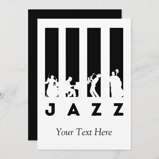 Convite Jazz Music personalizada (Frente/Verso)