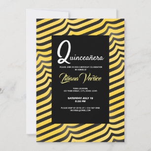 Convite Jazzy Cute Black & Yellow Striped Bumblebee