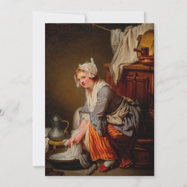 Convite Jean-Baptiste Greuze - O Laundress (Frente)