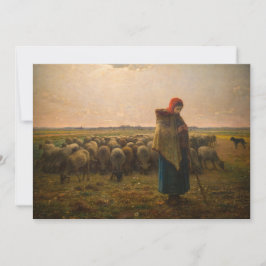 Convite Jean-Francois Millet - Shepherdess e Flock 1863