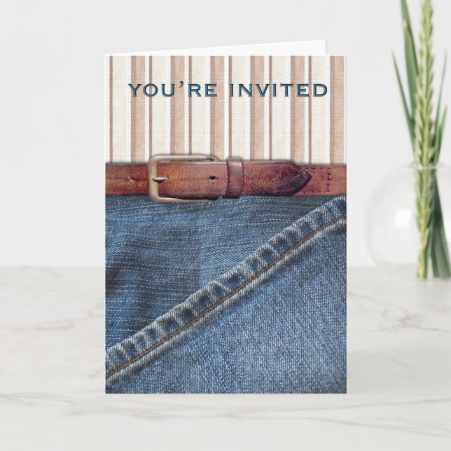 Convite Jeans and Stripes Invitation (Frente)
