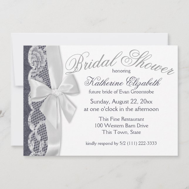 Convite Jeans azuis e Chá de panela Arco (Frente)