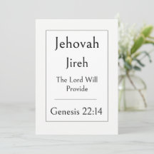Jehovah Jireh, Nome de Deus, Escritura Encorajador