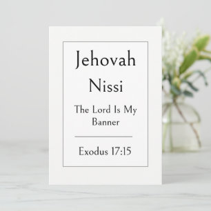 Convite Jehovah Nissi, Nome de Deus, Escritura Encorajador