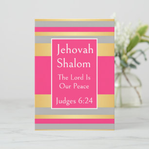 Convite Jehovah Shalom, Listras Rosa Quente Cinza Dourado