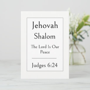 Convite Jehovah Shalom, Nome de Deus, Escritura Encorajado
