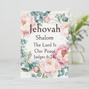 Convite Jehovah Shalom, Peônias Rosa Coroa de Eucalipto Ar