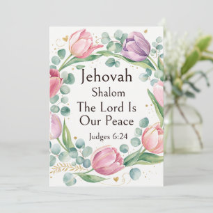 Convite Jehovah Shalom, Tulipas Roxas Rojos Eucalipto Arte