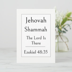 Convite Jehovah Shammah, Nome de Deus, Bíblia Encorajadora