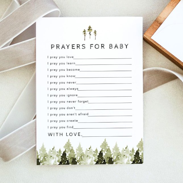Convite JENNA Mountain Pine Prayers for Baby Card (Criador carregado)