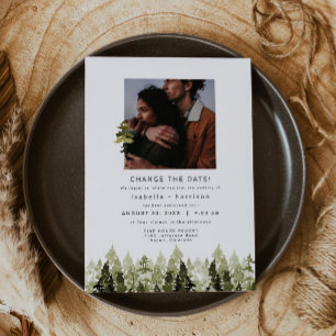 Convite JENNA Rustic Pine Tree Weding Resgule