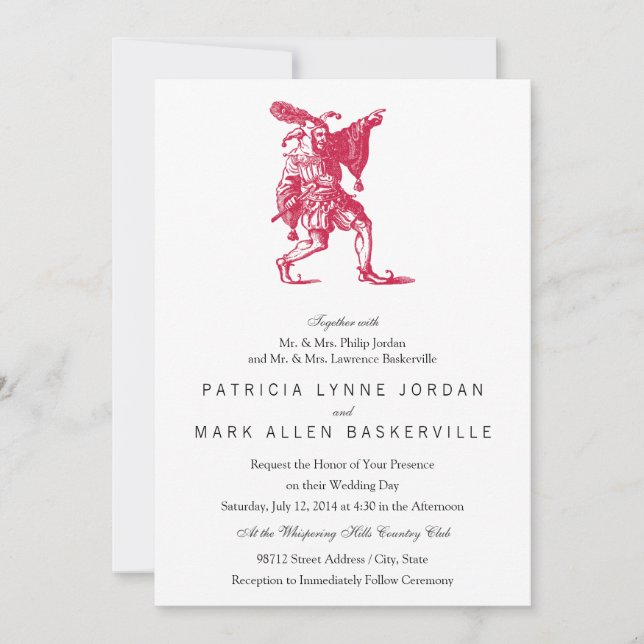 Convite Jester Shakespeare (Frente)