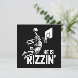 Convite Jesus Basquete Ele Está Rizzin' Engraçado Cristão 