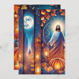 Convite Jesus do Dia das Bruxas Cristão Vibrante Imprimíve