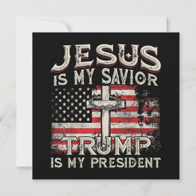 Convite Jesus é o meu salvador é o meu presidente american (Frente)