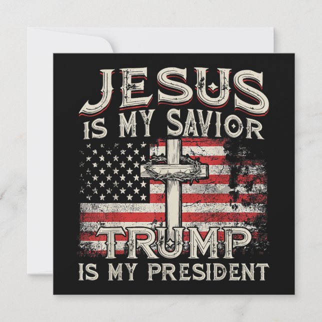 Convite Jesus é o meu salvador é o meu presidente american (Frente)