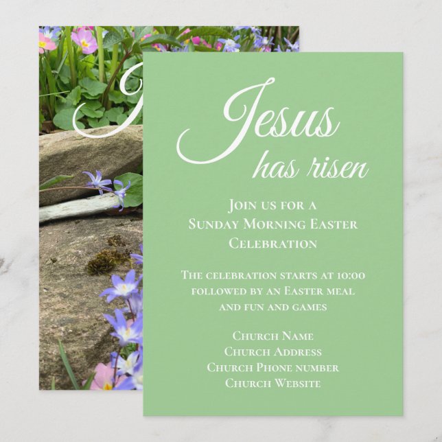 Convite Jesus Ressuscitou Serviço Religioso Cristão da Pás (Frente/Verso)