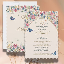 Convite JewBaby Naming Floral Flower Girl