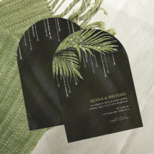 Jewel Palm Leaf Wedding Green Arch ID830
