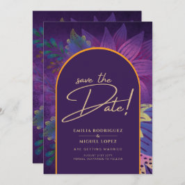 Convite Jewel Tones Plum Purple Berry Casamento Dourado