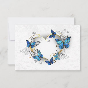 Convite Jewelry Heart with Butterflies Morpho