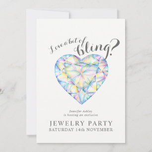 Convite Jewelry party convida diamond love bling