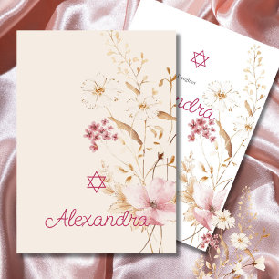 Convite JewGirl Baby Naming Wildflower Star De David