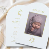 Jewish Baby Boy Naming Photo Blue Dourado Religião