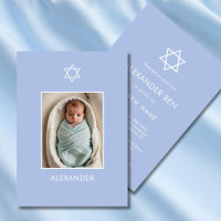 Jewish Baby Naming Photo Star de David Hebrew