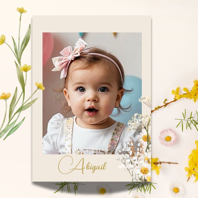 Convite Jewish Baby Naming Photo Watercolor (Criador carregado)