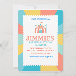 Convite Jimmies Farting Birthday Carnaval