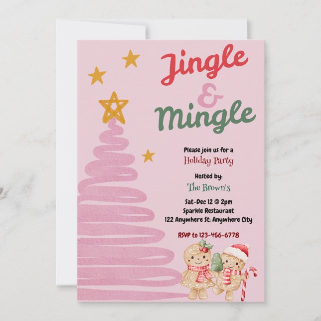 Convite Jingle And Mingle Christmas Party Invitation (Frente)