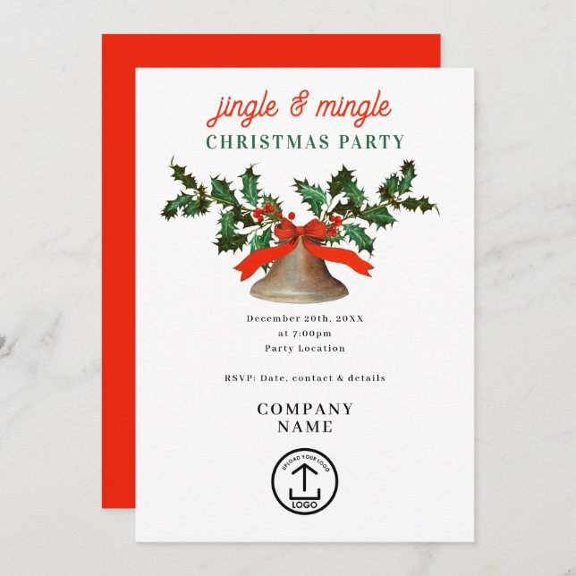 Convite Jingle and Mingle Holiday Business Christmas Party (Frente/Verso)