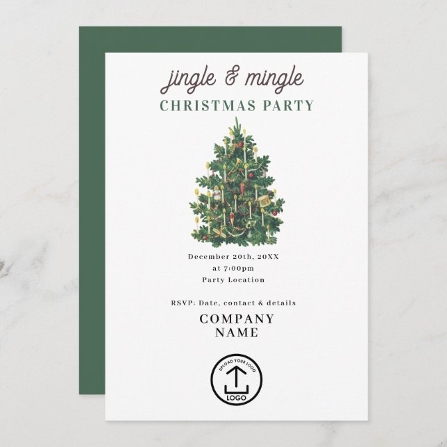 Convite Jingle and Mingle Holiday Business Christmas Party (Frente/Verso)