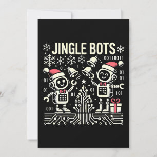 Convite Jingle Bots Festivos Holiday Robots com Santa Hats