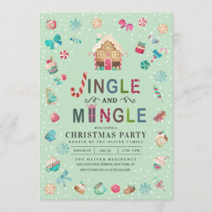 Convite Jingle e Mingle Christmas Gingerbread Party
