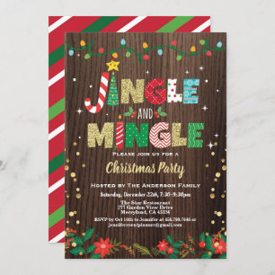 Convite Jingle e Mingle Christmas Party russa gold