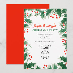 Convite Jingle e Mingle Festa de Natal de Negócios de Fim