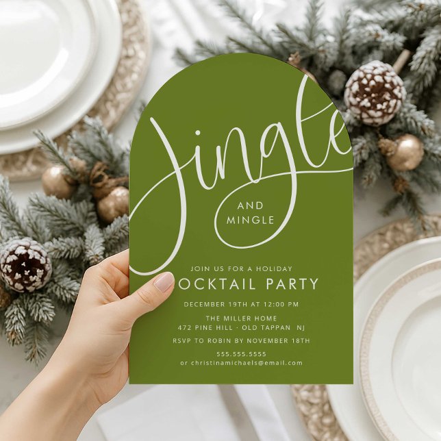 Convite Jingle e Mingle Holiday Cocktail Party (Criador carregado)
