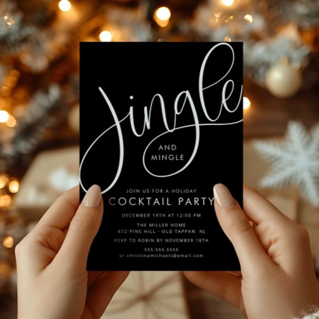 Convite Jingle e Mingle Holiday Cocktail Party (Criador carregado)