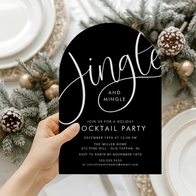 Convite Jingle e Mingle Holiday Cocktail Party (Criador carregado)