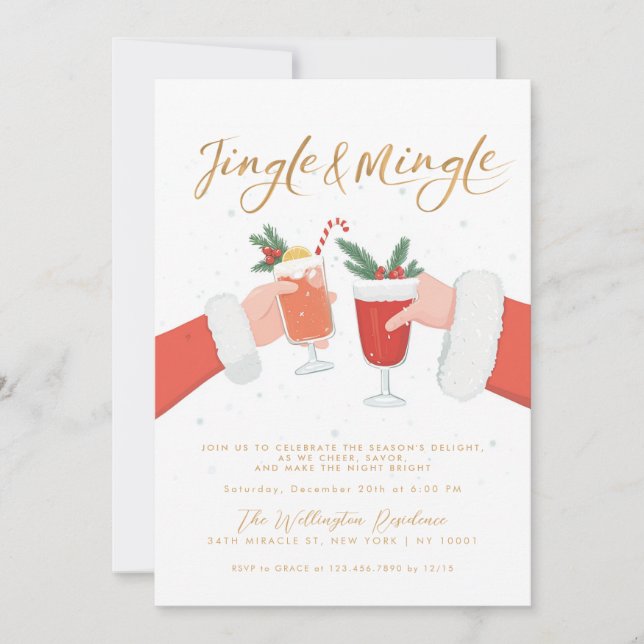 Convite Jingle E Mingle, Partido Mínimo do Cocktail de Nat (Frente)