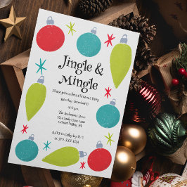 Convite Jingle e Mingle Retro Christmas Party