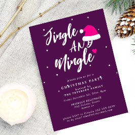 Convite Jingle e mingle script Festa de Natal roxa
